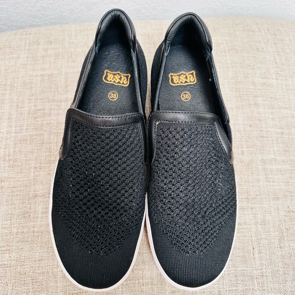 Ash Black Slip-On Knit Sneakers